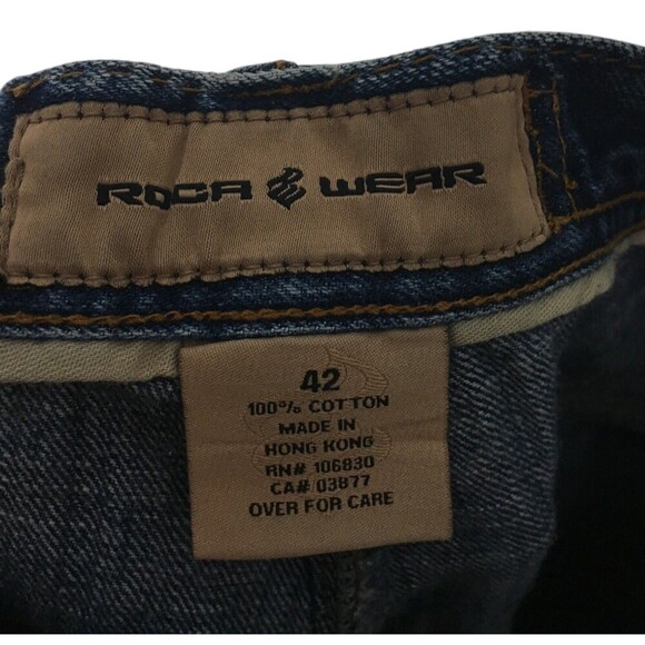 Roca Wear Jeans Women's Size 42 Blue 100% Cotton Embroidered Patches - Picture 10 of 13
